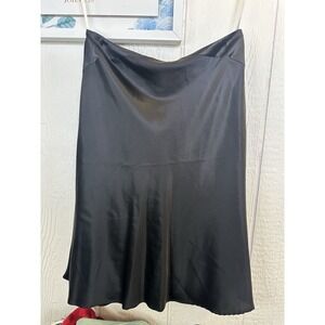 Tori Richard Size 8 Black Flowy Silk Knee Length Women's Skirt